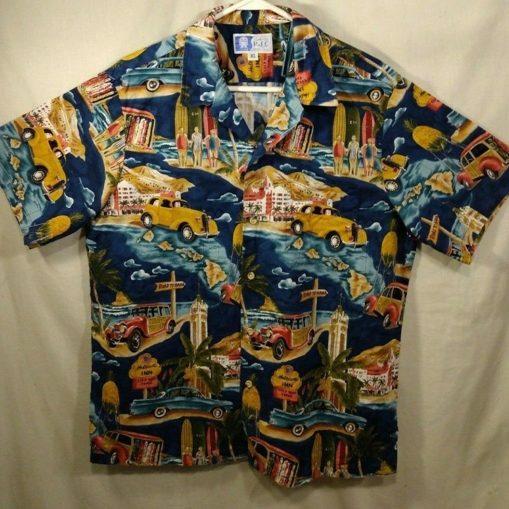 RJC Hawaiian Shirt XL Woody Surfer / Boards Classi